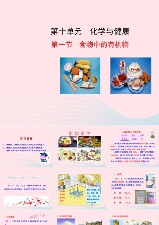 九年级化学下册 第十单元 第一节 食物中的有机物课件 鲁教版 课件