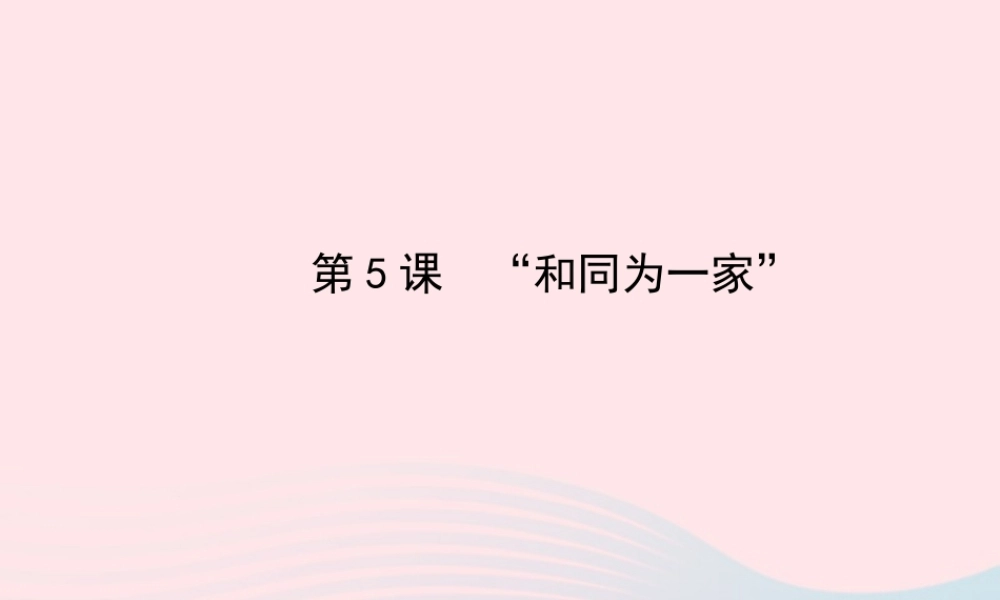 七年级历史下册 第一单元 繁荣与开放的社会 第5课 和同为一家课件 新人教版 课件