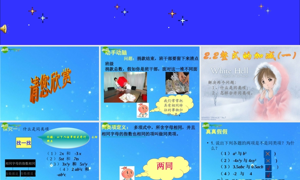 七年级数学上册 2.2 整式的加减课件 人教新课标版 课件