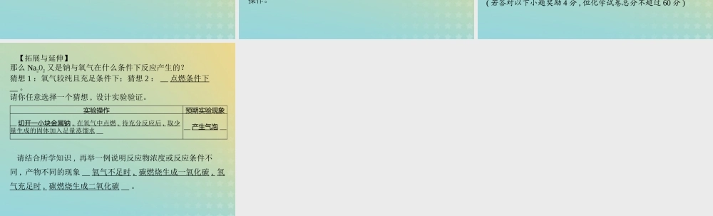 九年级化学 重点题目 名师预测卷(二)课件 (新版)新人教版 课件