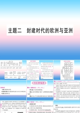 (甘肃专用)中考历史总复习 第一篇 考点系统复习 板块四 世界古代史 主题二 封建时代的欧洲与亚洲(精讲)课件