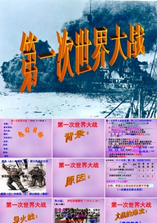九年级历史上册 21 第一次世界大战课件 新人教版 课件