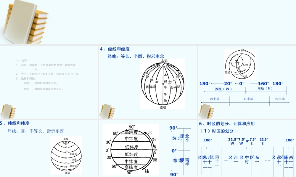 七年级地理上册 第一章(地球和地图)课件 人教新课标版 课件