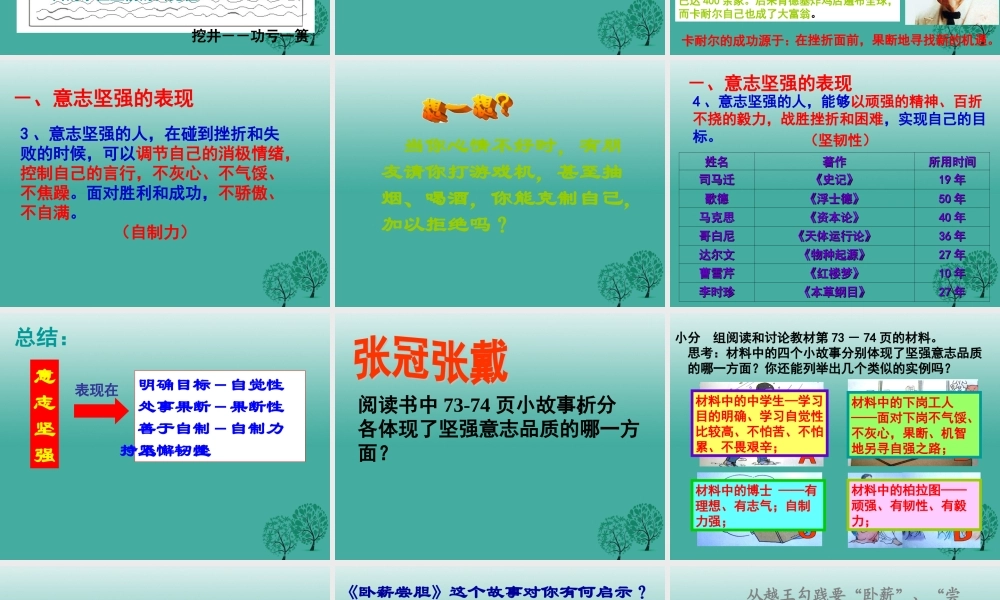 (秋季版)七年级政治上册 4.8.1 我们选择坚强课件6 鲁人版六三制(道德与法治) 课件
