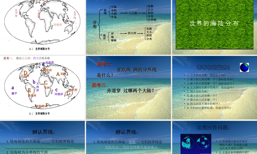 七年级地理上大洲和大洋课件新人教版 课件