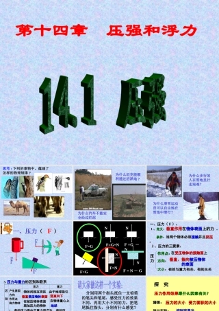 141 压 强 九年级物理14.1压强课件人教版