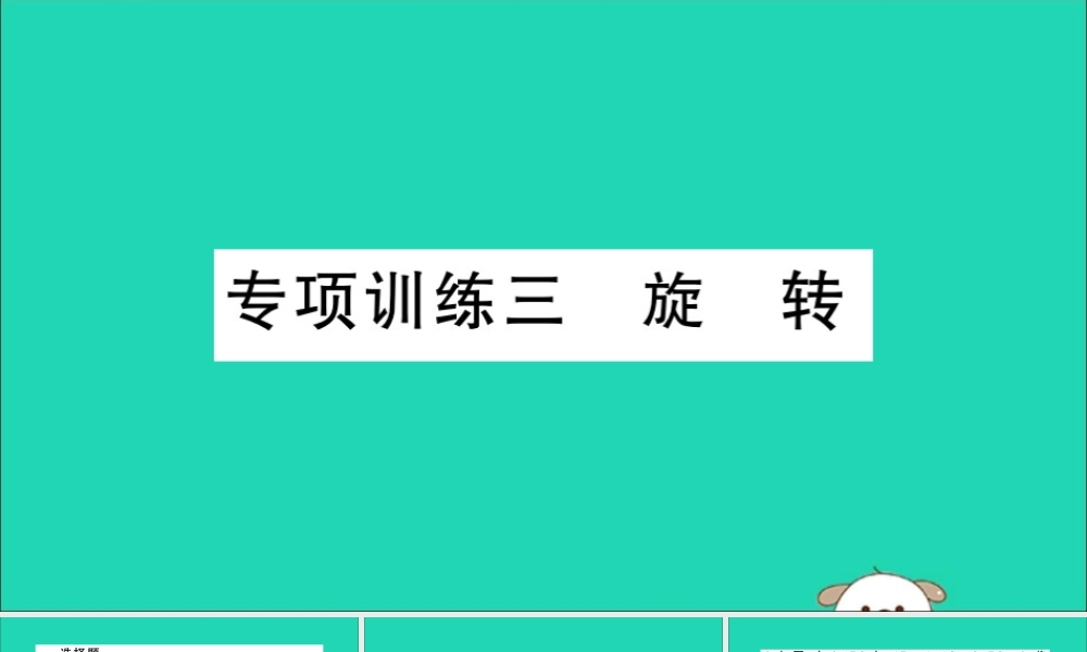 (湖北专用)九年级数学下册 专项训练三 旋转习题讲评课件 (新版)新人教版 课件