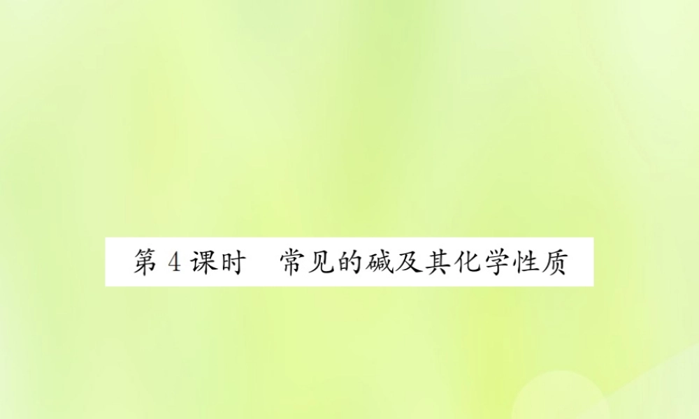 九年级化学下册 第十单元 酸和碱 课题1 第4课时 常见的碱及其化学性质复习课件 (新版)新人教版 课件