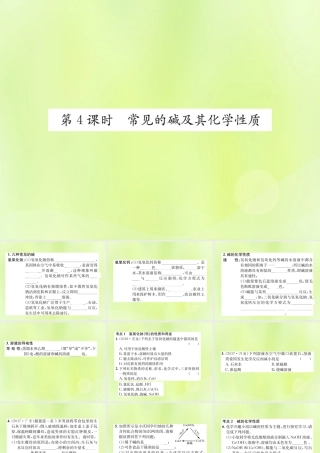 九年级化学下册 第十单元 酸和碱 课题1 第4课时 常见的碱及其化学性质复习课件 (新版)新人教版 课件
