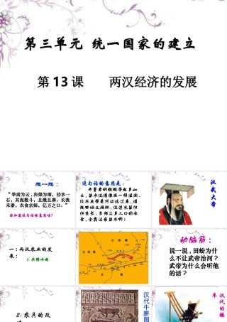 七年级历史上册 第13课 两汉经济的发展课件 新人教版 课件