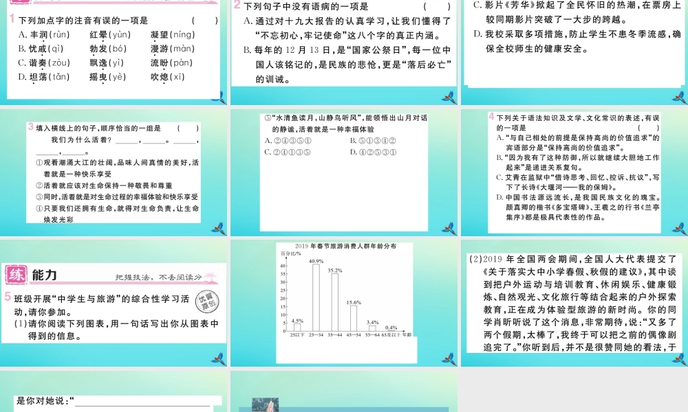 (黄冈专版)九年级语文上册 第一单元 5 我看作业课件 新人教版 课件