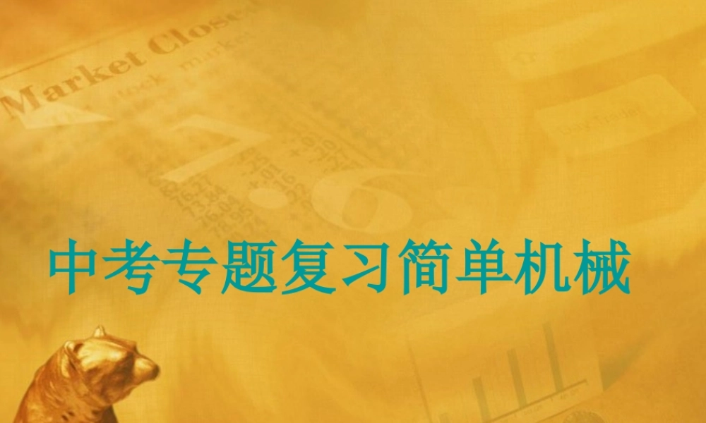 中考科学专题复习 简单机械课件 华东师大版 课件