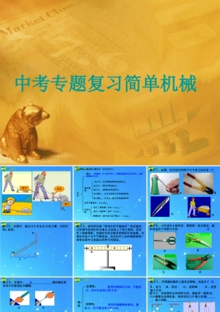 中考科学专题复习 简单机械课件 华东师大版 课件