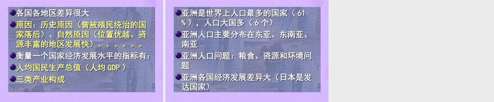 七年级地理下册 亚洲的人文环境(人口和经济部分)教案 人教新课标版 课件-2