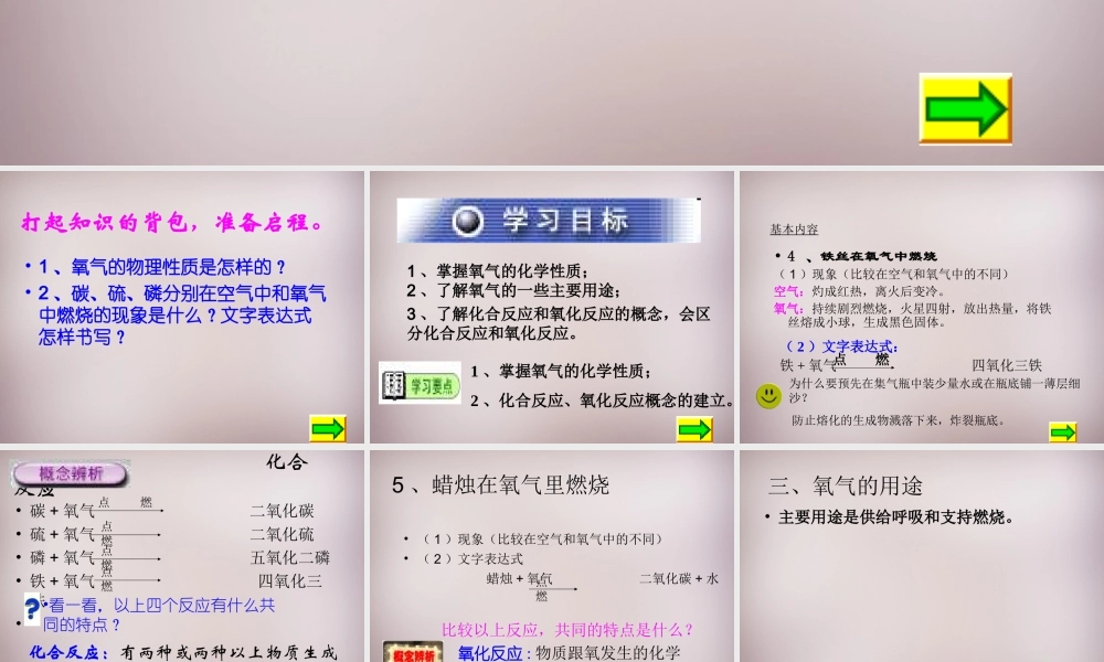 九年级化学上册 第二单元 课题2(氧气)氧气的性质和用途课件 (新版)新人教版 课件