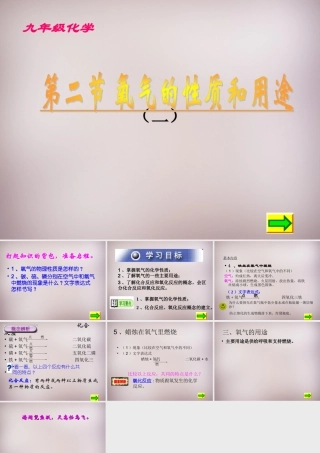 九年级化学上册 第二单元 课题2(氧气)氧气的性质和用途课件 (新版)新人教版 课件