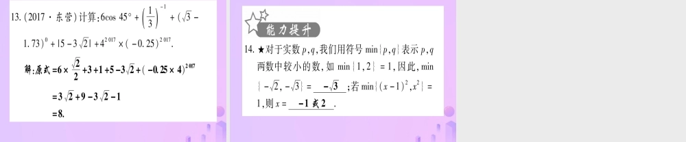 (云南专用)中考数学 第一轮 考点系统复习 第1章 数与式 第1节 实数 课时2作业课件