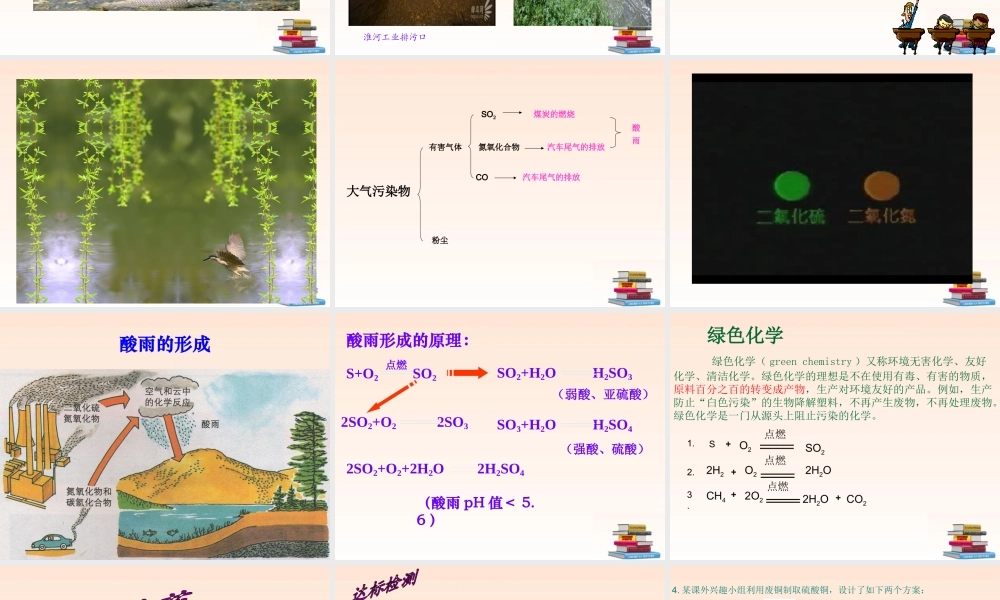 九年级化学 第九章第四节化学与环境保护课件 鲁教版 课件