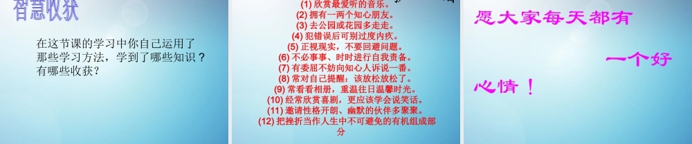 七年级政治下册 第十三课 第二框 调节和控制好自己的情绪课件1 鲁教版 课件