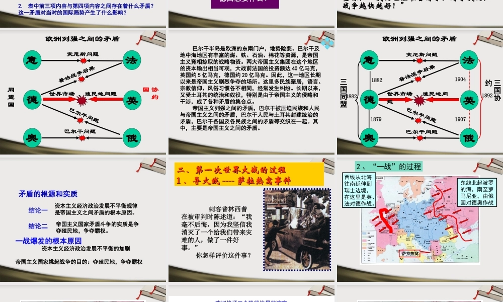九年级历史上册 第七单元第21课(第一次世界大战)课件 人教版新课标 课件