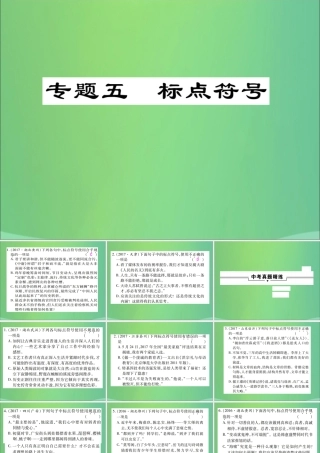 中考语文复习 第一部分 语文知识及运用 专题五 标点符号课件