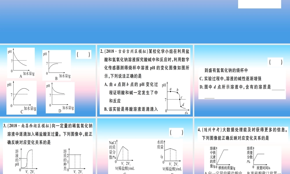九年级化学下册 专题三 酸和碱的化学性质习题课件 (新版)新人教版 课件