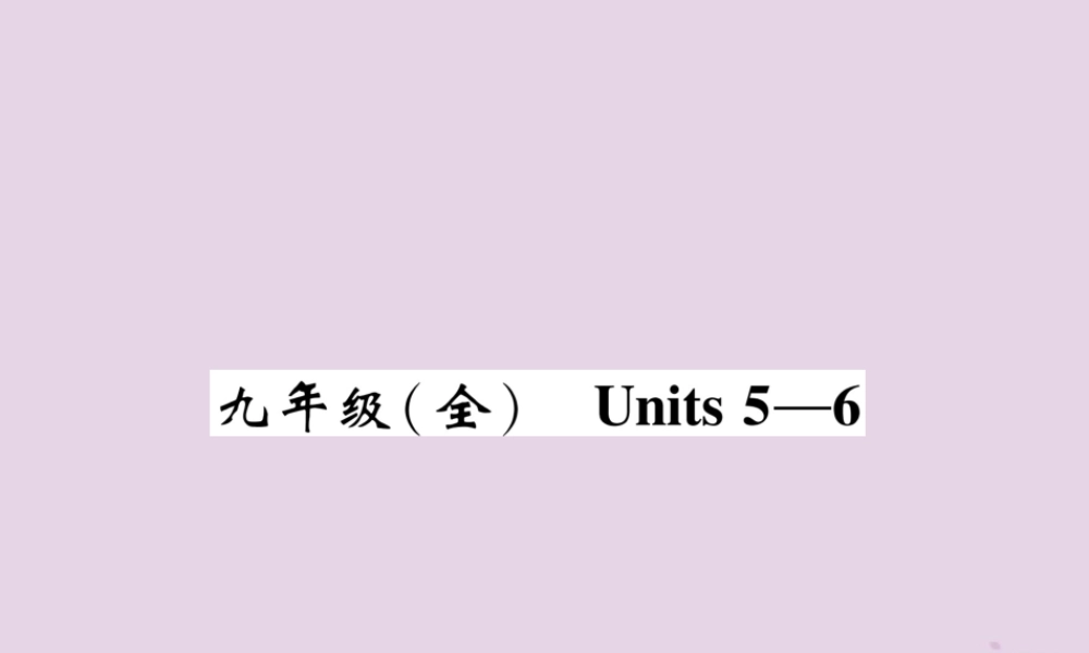 中考英语总复习 第一篇 教材知识梳理篇 九全 Units 5 6(精讲)课件