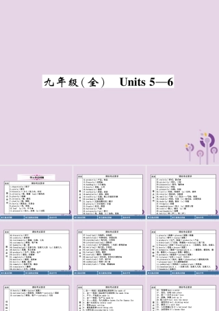 中考英语总复习 第一篇 教材知识梳理篇 九全 Units 5 6(精讲)课件