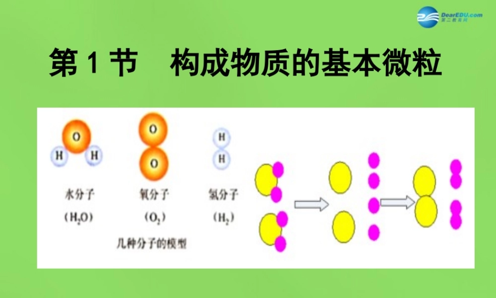 九年级化学上册 第三章 第1节 构成物质的基本微粒课件 (新版)沪教版 课件