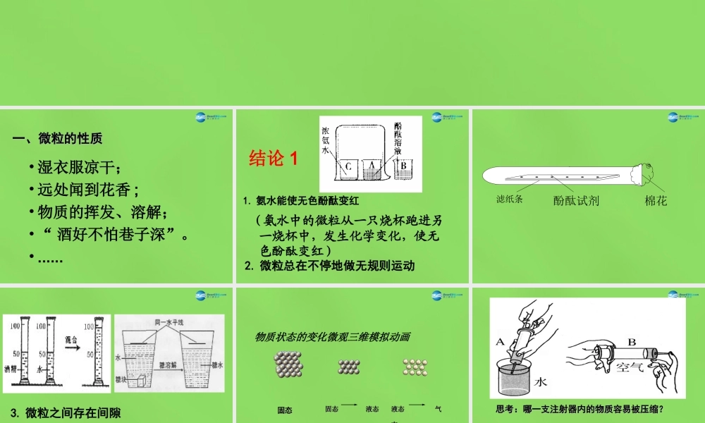 九年级化学上册 第三章 第1节 构成物质的基本微粒课件 (新版)沪教版 课件