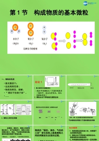 九年级化学上册 第三章 第1节 构成物质的基本微粒课件 (新版)沪教版 课件