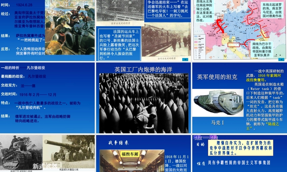 九年级历史下册 37(第一次世界大战的爆发)课件 华东师大版 课件