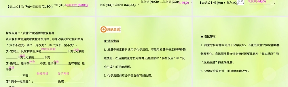 九年级化学上册 第五单元 化学方程式 课题1 质量守恒定律(第1课时)高效课堂课件 (新版)新人教版 课件