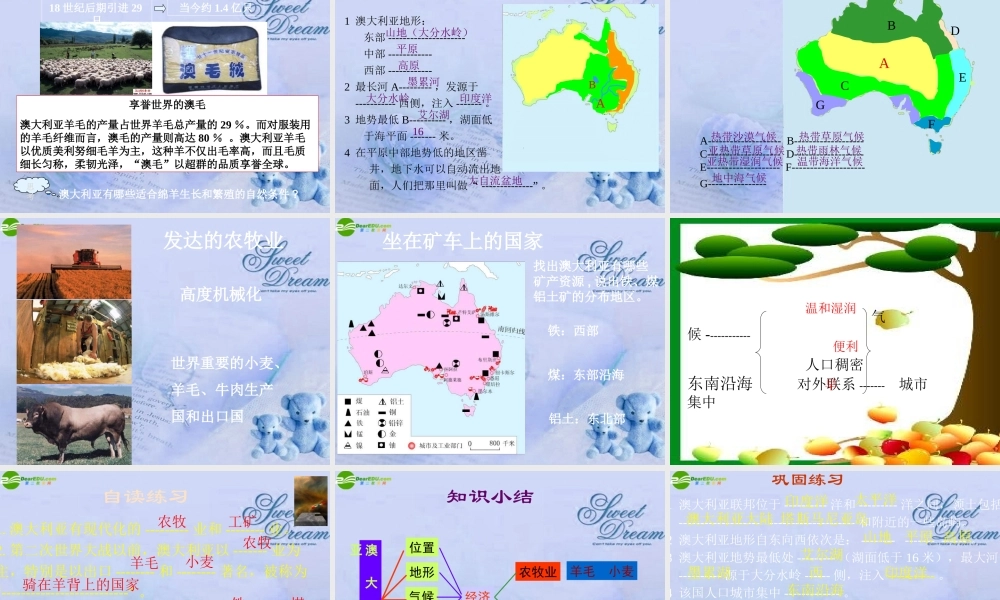 七年级地理下册 第八章第四节(澳大利亚)课件 人教新课标版 课件