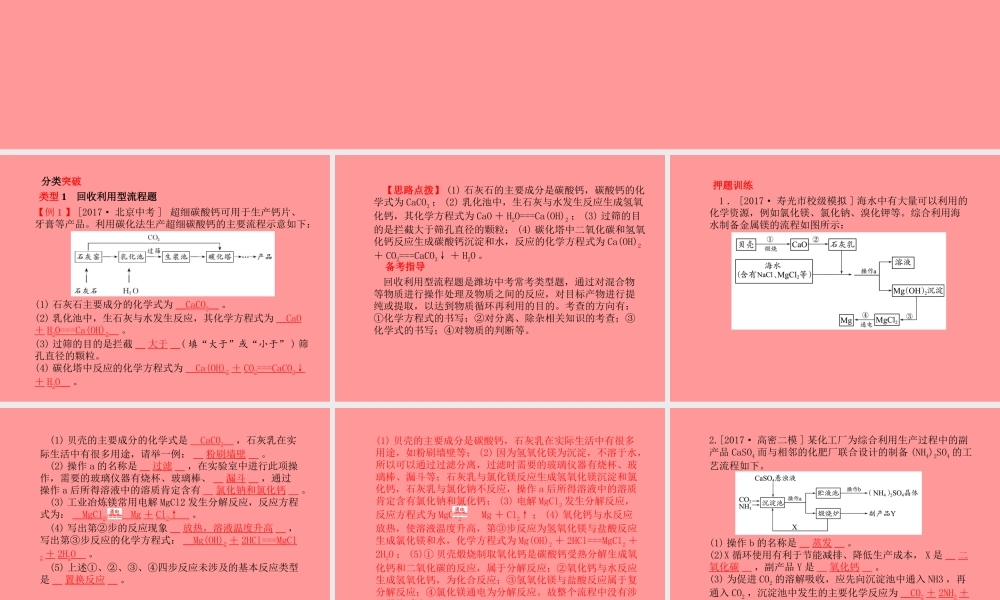 (潍坊专版)中考化学总复习 第二部分 专题复习 高分保障 专题4 物质的共存、检验、除杂题课件 新人教版 课件