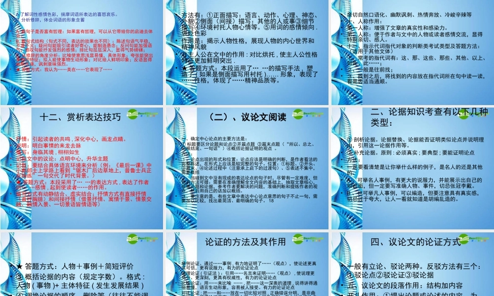 中考语文 现代文答题技巧的应用课件