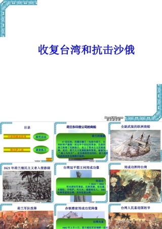 七年级历史下册收复台湾和抗击沙俄课件 新课标 人教版 课件