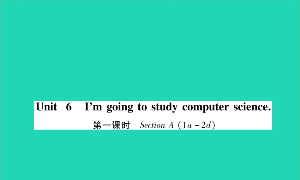 (毕节专版)秋八年级英语上册 Unit 6 I m going to study computer science(第1课时)作业课件 (新版)人教新目标版 课件