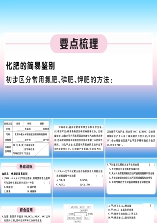 九年级化学下册 第十一单元 盐 化肥 第2课时 化肥的简易鉴别习题课件 (新版)新人教版 课件