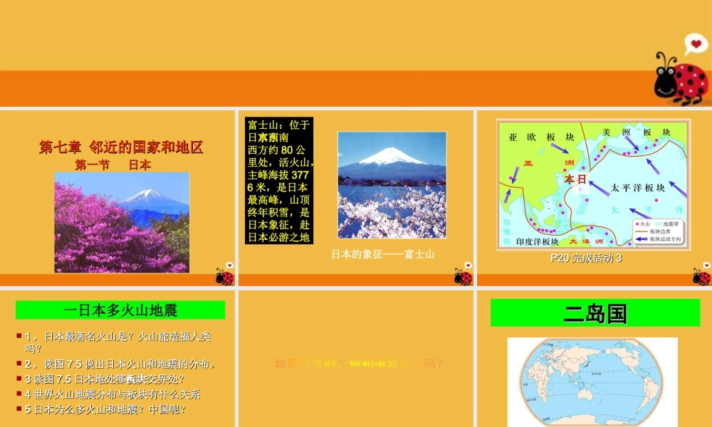 七年级地理下册 日本课件 人教新课标版 课件