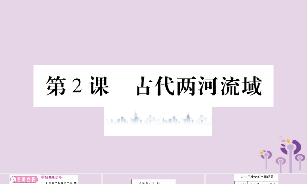 九年级历史上册 第1单元 古代亚非文明 第2课 古代两河流域习题课件 新人教版 课件