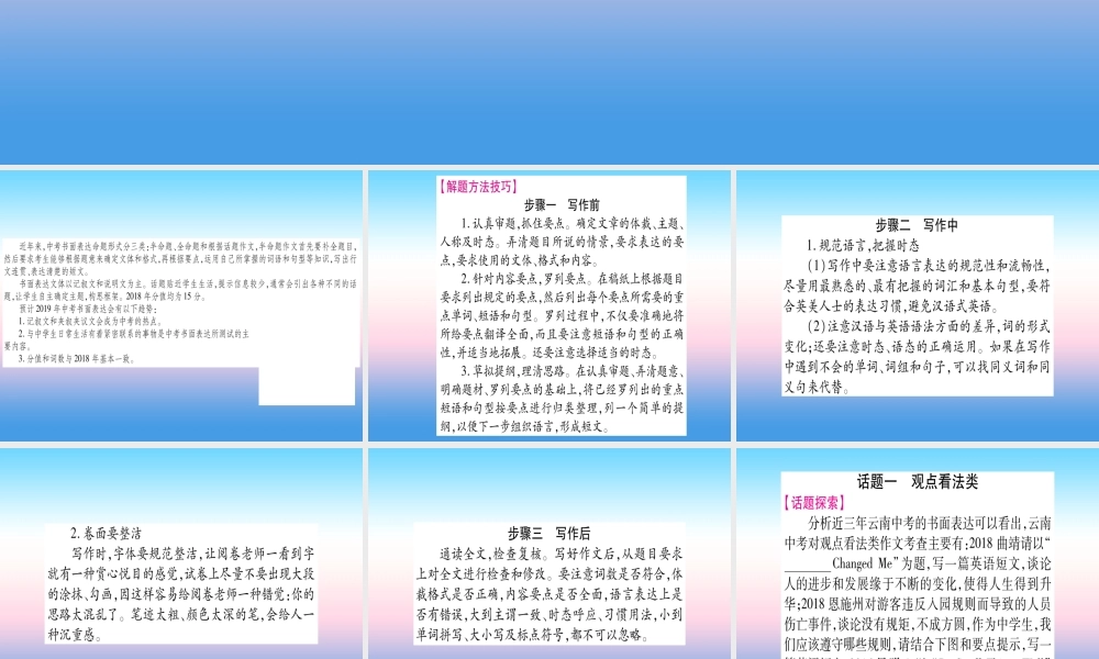 中考英语准点备考 专题精讲十七 书面表达课件