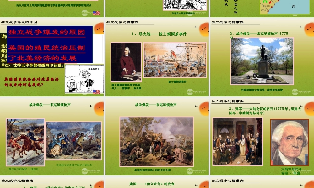 九年级历史上册(美国的诞生)课件