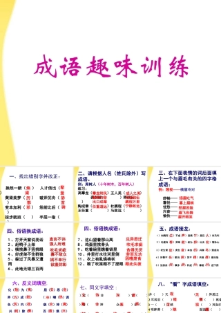 11—12年高三语文成语备考趣味训练 课件