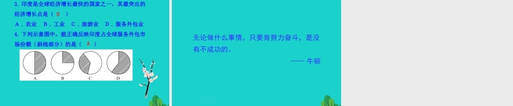 七年级地理下册 第七章 第三节 印度(二印度的粮食生产 迅速发展的服务外包产业)课件 七年级地理下册 第七章 第三节 印度课件+素材(新版)新人教版