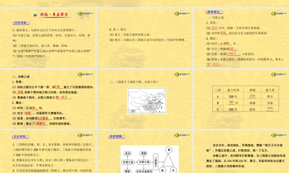 七年级历史上册 第四单元 第三国鼎立课件 岳麓版 课件
