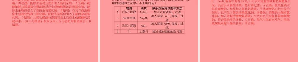 (潍坊专版)中考化学总复习 第二部分 专题复习 高分保障 专题2 物质的共存、检验、除杂题课件 新人教版 课件