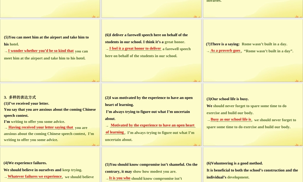 (通用版)高考英语二轮复习 专题6 书面表达 614 润色习作的四种策略课件 新人教版 课件