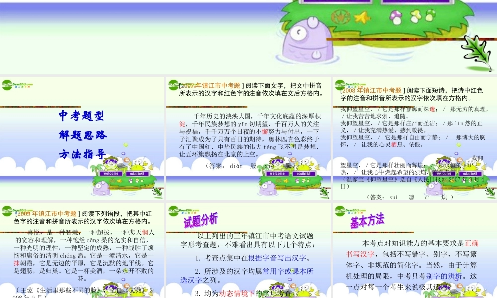 中考语文复习 积累与运用之字形专题指导(二)课件 苏教版 课件