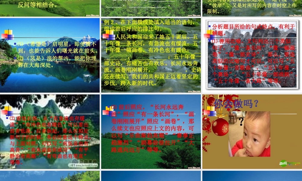 中考语文专题积累运用课件 句子仿写 人教版 课件